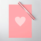 Cute Blush Pink Heart Minimal Pastel Wrapping Paper Gallery Image 1