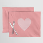 Cute Blush Pink Heart Minimal Pastel Placemat Gallery Image 1