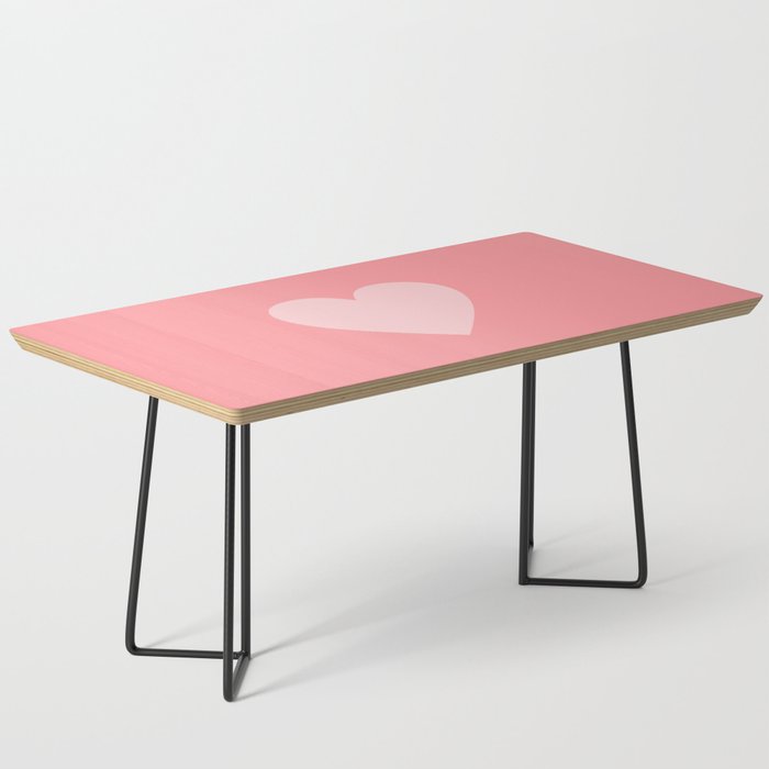 Cute Blush Pink Heart Minimal Pastel Coffee Table Gallery Image 1