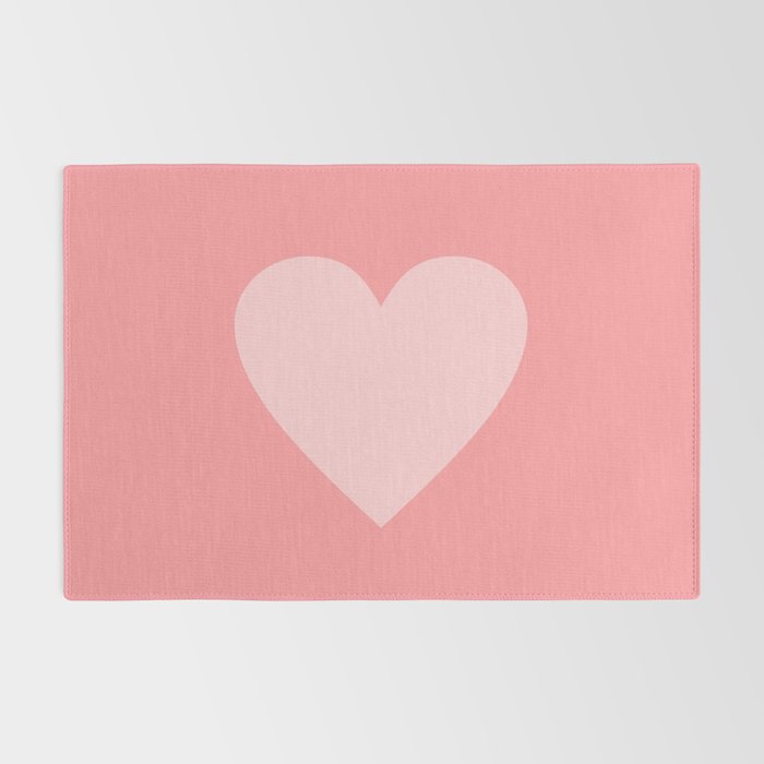 Cute Blush Pink Heart Minimal Pastel Rug Gallery Image 2