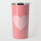 Cute Blush Pink Heart Minimal Pastel Travel Mug Gallery Image 1