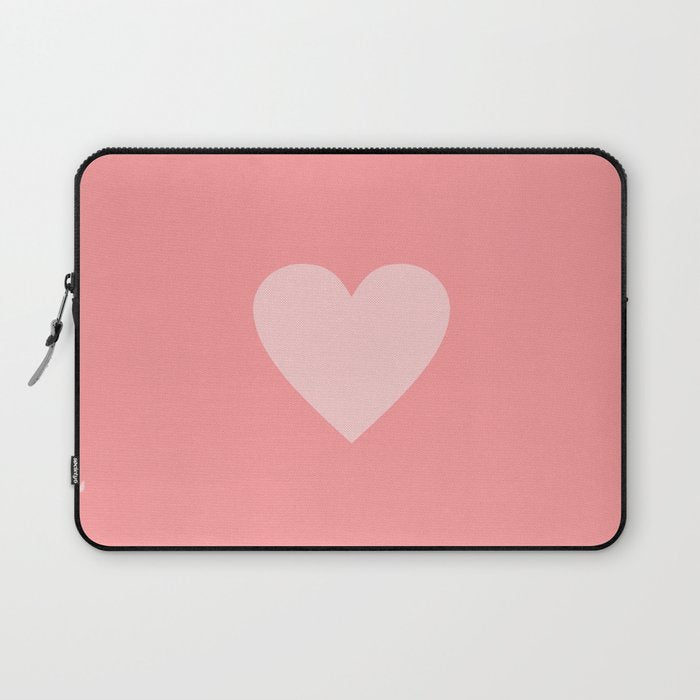 Cute Blush Pink Heart Minimal Pastel Laptop Sleeve Gallery Image 1