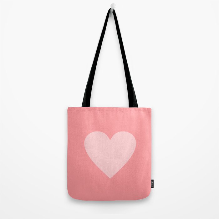 Cute Blush Pink Heart Minimal Pastel Tote Bag Gallery Image 2
