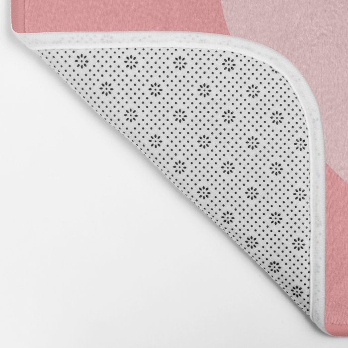 Cute Blush Pink Heart Minimal Pastel Bath Mat Gallery Image 2