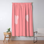 Cute Blush Pink Heart Minimal Pastel Window Curtain Gallery Image 5