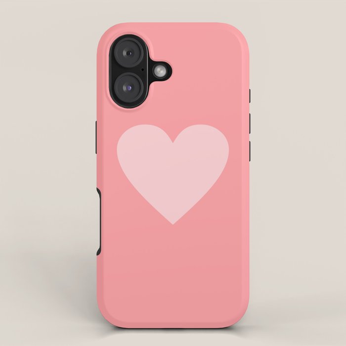 Cute Blush Pink Heart Minimal Pastel iPhone Case Gallery Image 1