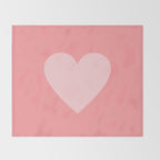 Cute Blush Pink Heart Minimal Pastel Throw Blanket Gallery Image 2
