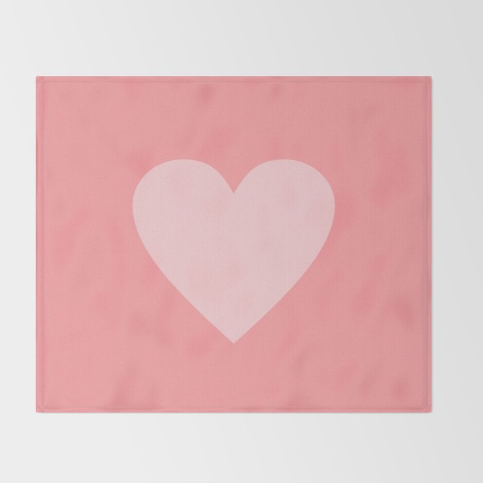 Cute Blush Pink Heart Minimal Pastel Throw Blanket Gallery Image 2