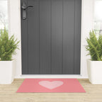 Cute Blush Pink Heart Minimal Pastel Welcome Mat Gallery Image 3
