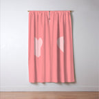 Cute Blush Pink Heart Minimal Pastel Window Curtain Gallery Image 3
