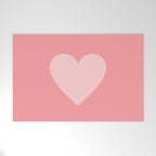 Cute Blush Pink Heart Minimal Pastel Welcome Mat Gallery Image 1