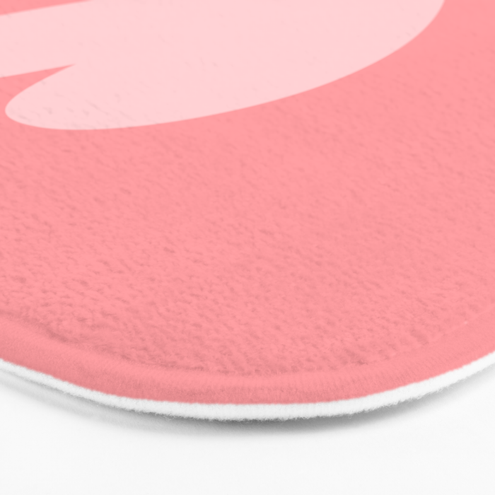 Cute Blush Pink Heart Minimal Pastel Bath Mat Gallery Image 3