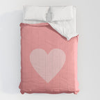 Cute Blush Pink Heart Minimal Pastel Comforter Gallery Image 6