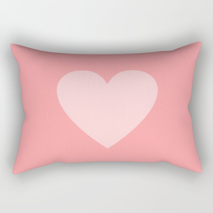 Cute Blush Pink Heart Minimal Pastel Rectangular Pillow Gallery Image 1