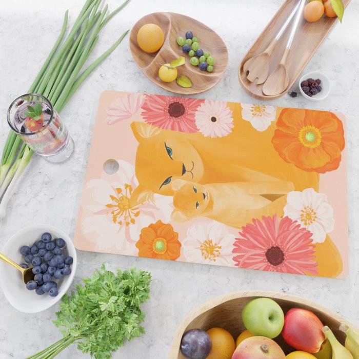 Mother Lion and cub II Cutting Board Gallery Image 2