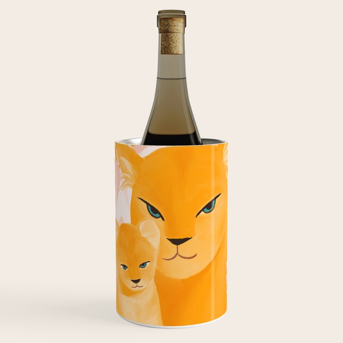 Mother Lion and cub II Wine Chiller Gallery Image 1