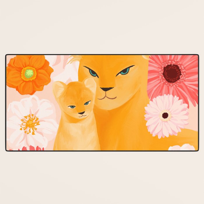 Mother Lion and cub II Desk Mat Gallery Image 3