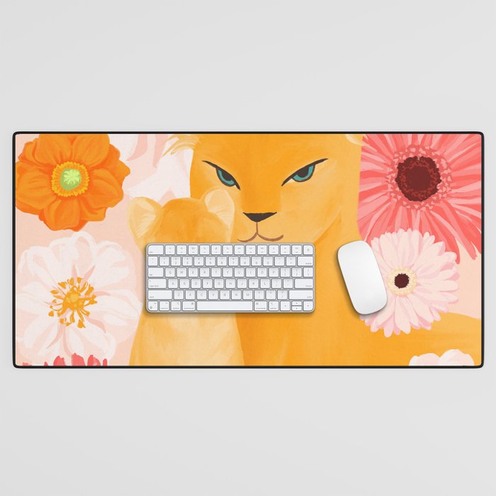 Mother Lion and cub II Desk Mat Gallery Image 1