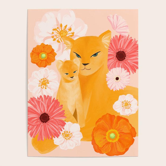 Mother Lion and cub II Poster Gallery Image 1