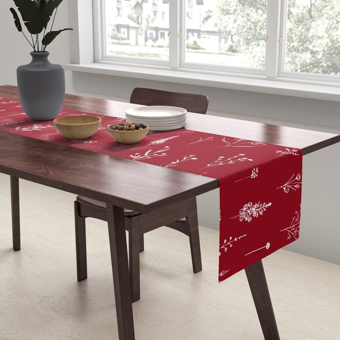 Red Wildflowers Table Runner Gallery Image 2