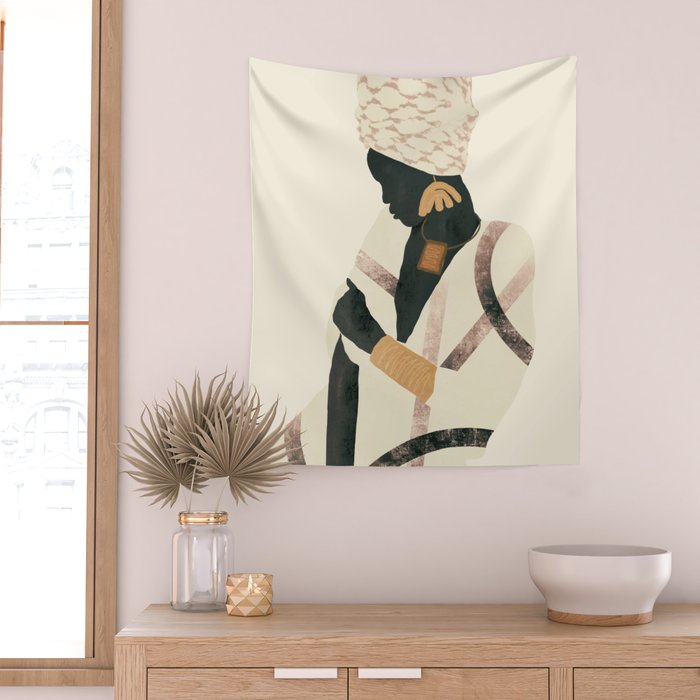 African Woman 2 Wall Tapestry Gallery Image 2