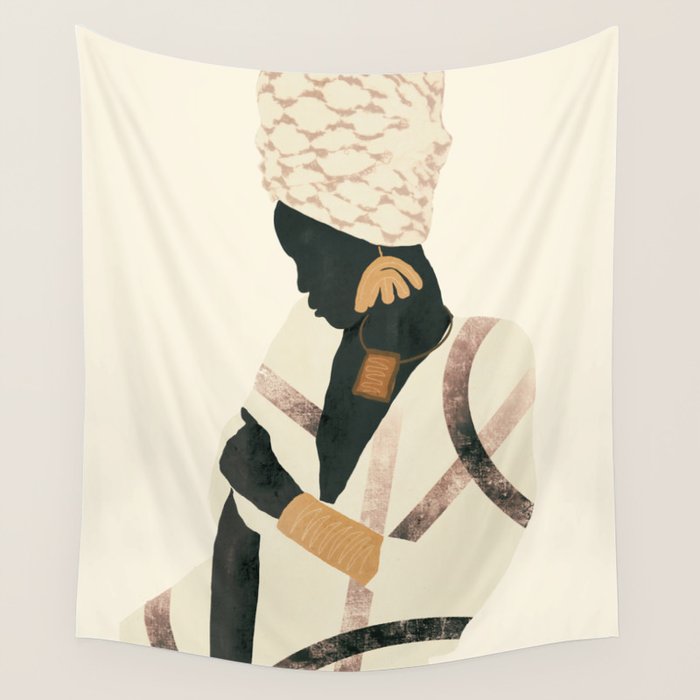African Woman 2 Wall Tapestry Gallery Image 4