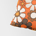 Retro 70s Floral Pattern Groovy Garden Flowers in Orange and Brown Pillow Sham Gallery Image 4