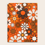 Retro 70s Floral Pattern Groovy Garden Flowers in Orange and Brown Notebook Gallery Image 4
