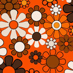 Retro 70s Floral Pattern Groovy Garden Flowers in Orange and Brown Coffee Mug Gallery Image 2