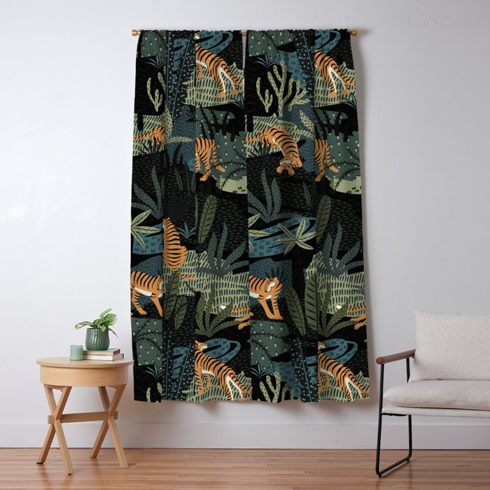 Tiger Jungle Window Curtain Gallery Image 5