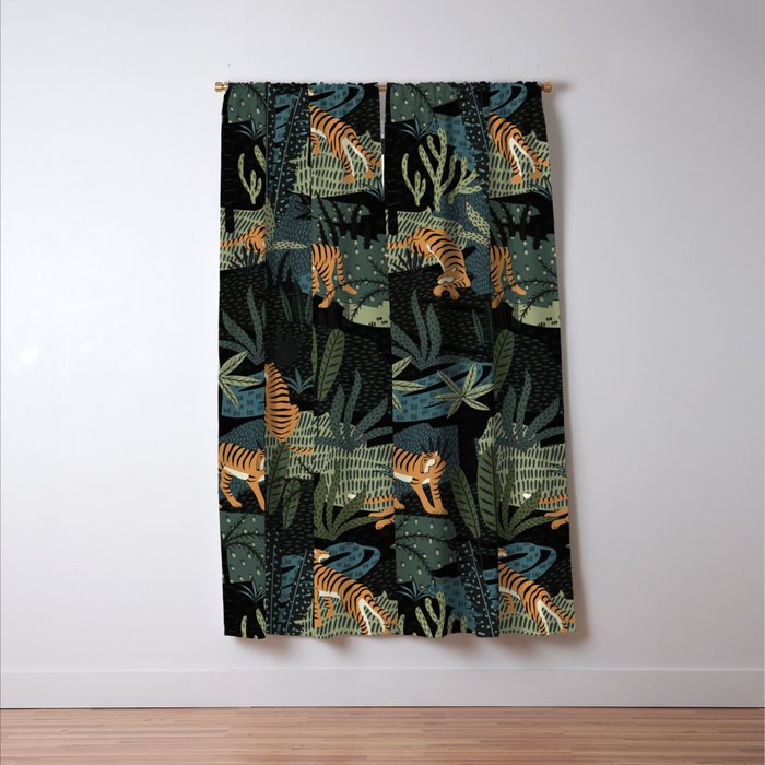 Tiger Jungle Window Curtain Gallery Image 3