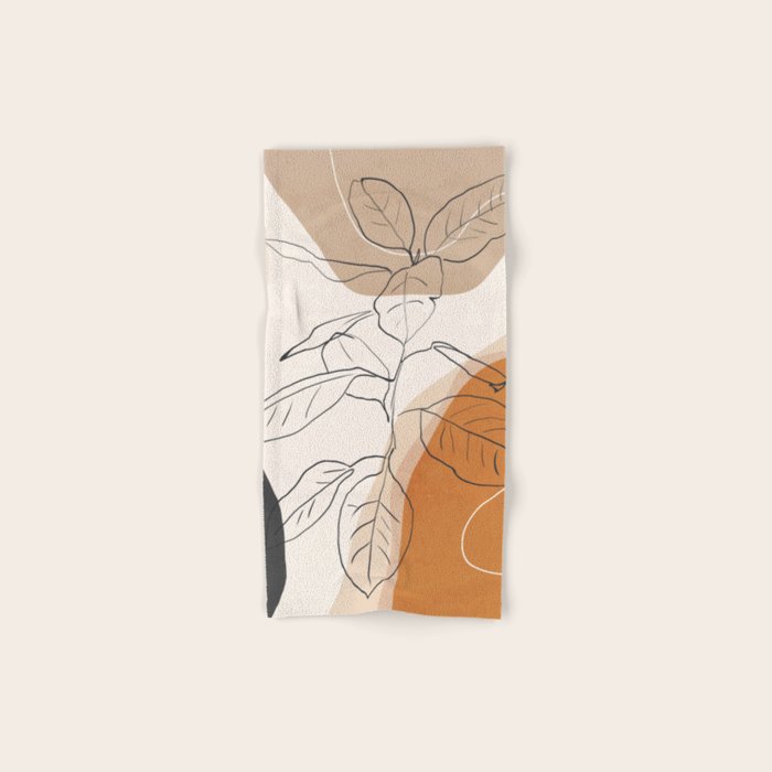 Minimal Plant Abstract Art Bath Towel Gallery Image 1