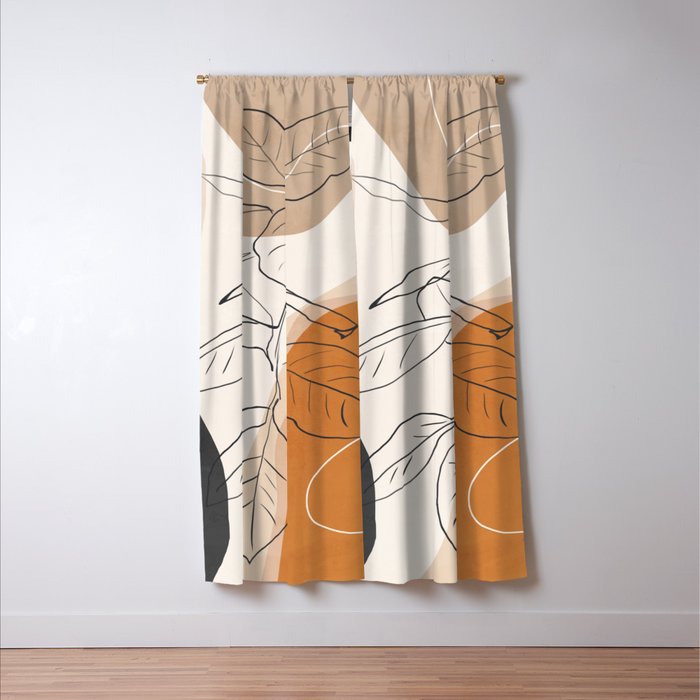 Minimal Plant Abstract Art Window Curtain Gallery Image 3