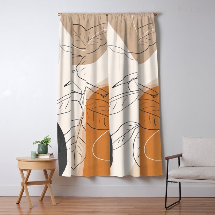 Minimal Plant Abstract Art Window Curtain Gallery Image 5