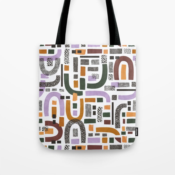 Shapes and animal print C Tote Bag Gallery Image 1