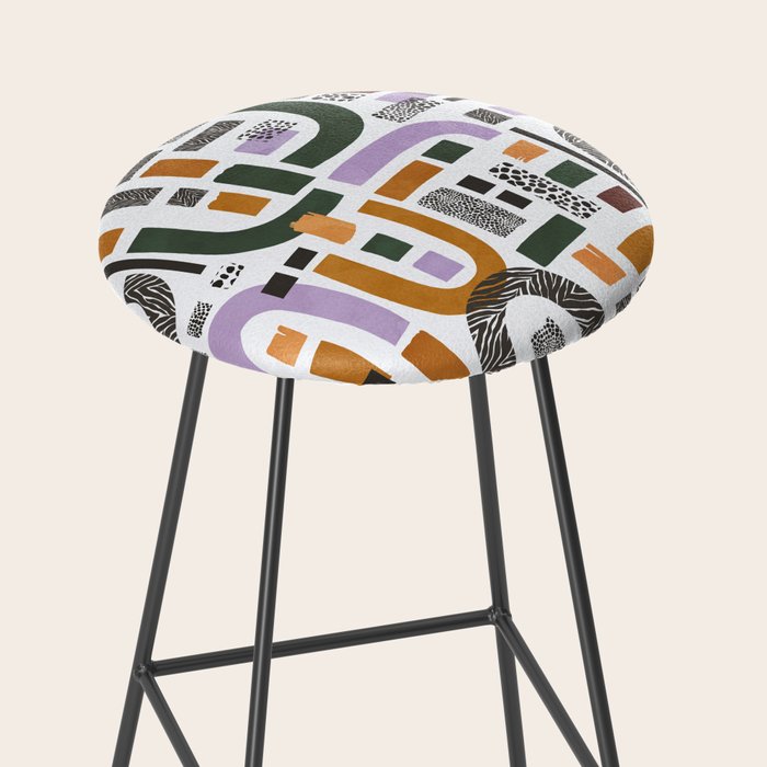Shapes and animal print C Stool Gallery Image 2