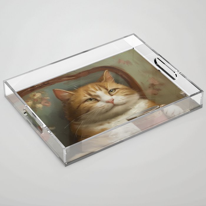 Tea Time Cat I Acrylic Tray Gallery Image 1