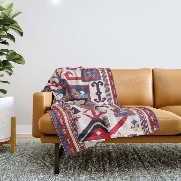 Kazak Southwest Caucasus Rug Throw Blanket Gallery Image 1