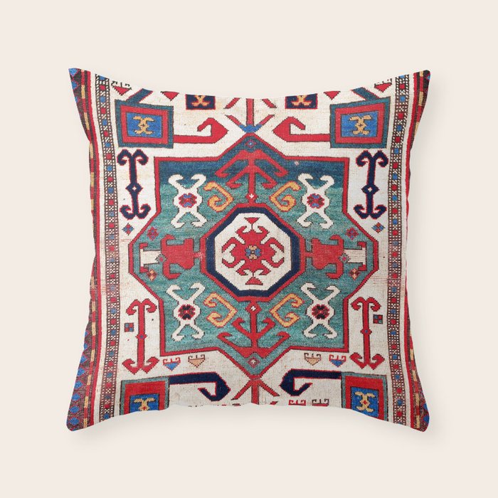Kazak Southwest Caucasus Rug Throw Pillow Gallery Image 1
