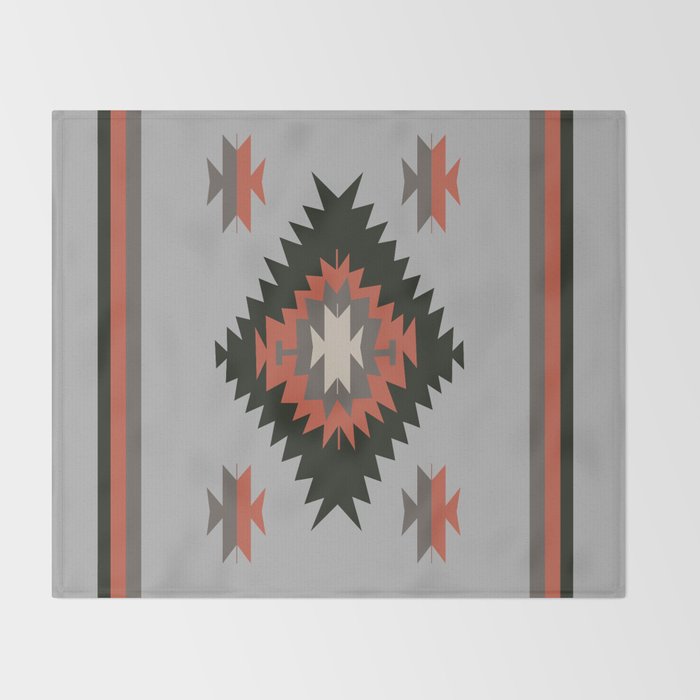 New Mexico Southwest Santa Fe Tribal Indian Pattern Throw Blanket Gallery Image 2
