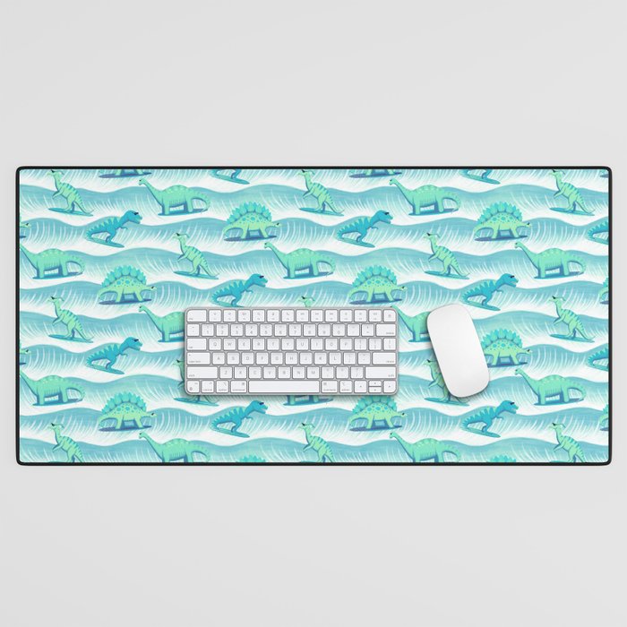 Surfosaurus - Aqua  Desk Mat Gallery Image 1