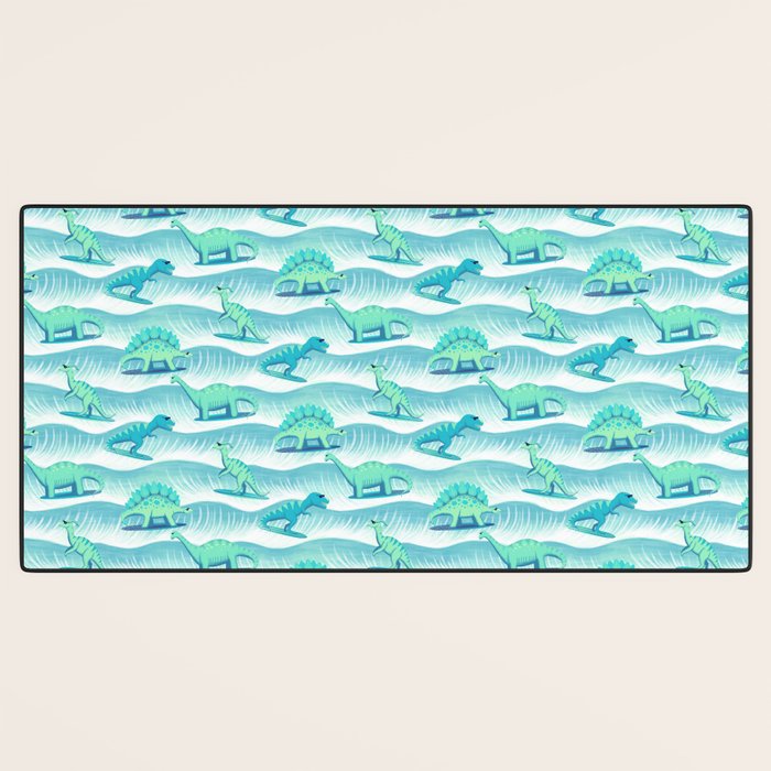 Surfosaurus - Aqua  Desk Mat Gallery Image 3