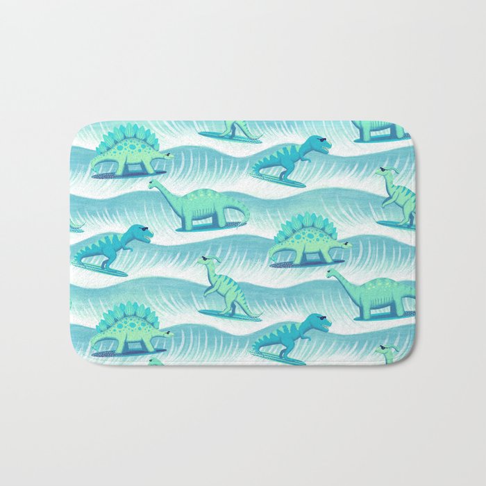 Surfosaurus - Aqua  Bath Mat Gallery Image 1