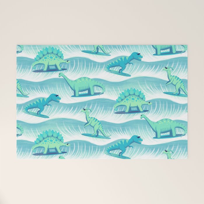 Surfosaurus - Aqua  Welcome Mat Gallery Image 1