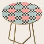 Colorful retro checkered patchwork pattern Side Table Gallery Image 2