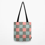 Colorful retro checkered patchwork pattern Tote Bag Gallery Image 2
