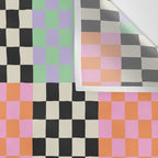 Colorful retro checkered patchwork pattern Wall Tapestry Gallery Image 3