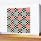 Colorful retro checkered patchwork pattern Wall Mural Gallery Image 2