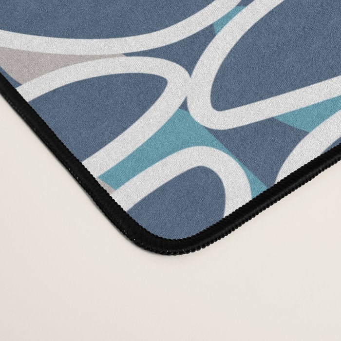 Modern, Floral Prints, Blue and Yellow Desk Mat Gallery Image 4