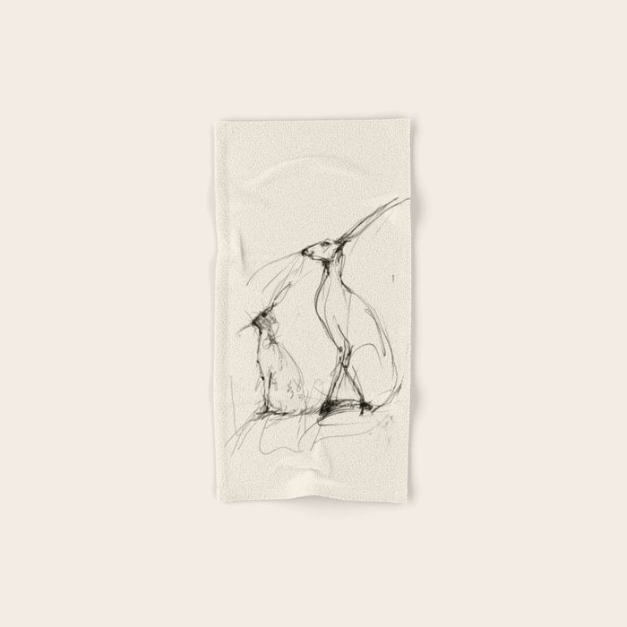 Hare Pair Bath Towel Gallery Image 1